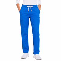 Pantalon de travail pour homme à taille élastiquée, multi-poches, coupe droite, en fibre de polyester antibactérienne, plusieurs couleurs unies, uniforme de personnel