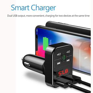 Carb2 Wireless 5.0 FM Transmitter Handsfree Audio Receiver <strong>Auto</strong> MP3 <strong>Player</strong> With 2.1A Dual <strong>USB</strong> Fast <strong>Charger</strong>