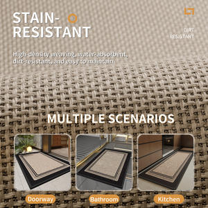 Tapis de cuisine en lin Kijima, rectangulaire, antidérapant, absorbant l'eau et l'huile, lavable en machine, paillasson pour usage domestique, couleur unie, fibre de polyester - Product Image 4