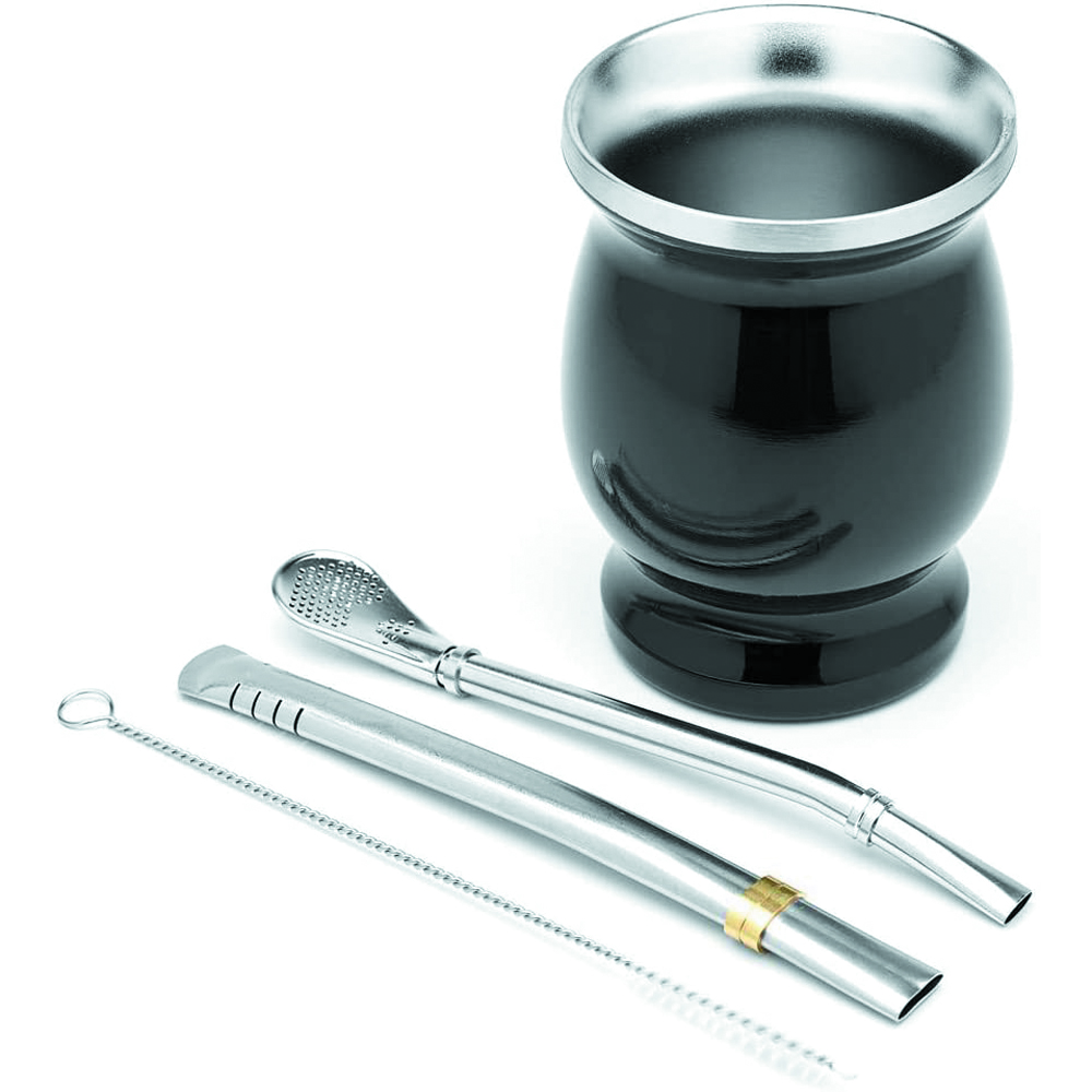 Многоразовый стакан yerba mate с двойными стенками из нержавеющей стали 304 в южноамериканском стиле, тыква с соломинкой