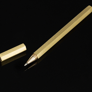 ปากกาเจลโลหะทำจากทองเหลืองทรงหกเหลี่ยมสง่างามสำหรับเป็นของขวัญ - Product Image 3