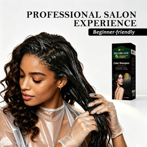 Shampoo Colorante <span class=keywords><strong>Bio</strong></span> Organico 400ml <span class=keywords><strong>Crema</strong></span> Colorante per Capelli Neri con Formula Delicata per Donne e Uomini Colorazione Rapida e Senza Allergie OEM - Product Image 5