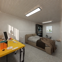 Maison conteneur préfabriquée modulaire portable et détachable de 20 pieds, style contemporain, rectangulaire, en kit