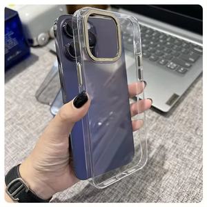 Custodia per telefono PC trasparente di lusso per <span class=keywords><strong>iPhone</strong></span> 12 <span class=keywords><strong>13</strong></span> 14 15 <span class=keywords><strong>Pro</strong></span> Max <span class=keywords><strong>Cover</strong></span> posteriore <span class=keywords><strong>con</strong></span> cornice per <span class=keywords><strong>fotocamera</strong></span> in metallo <span class=keywords><strong>protezione</strong></span> antiurto - Product Image 4