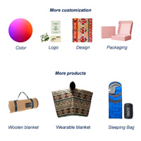 Couverture portable en polyester pongé imperméable et chaude avec logo personnalisé, idéale pour pique-nique, camping et randonnée