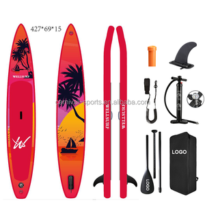 Tabla de SUP Inflable de Alta Velocidad de Doble Capa con Tecnología Drop Stitch de 14' para Competición, Tabla de Natación de Doble Capa Fusion Racing de 14' RA - Product Image 1