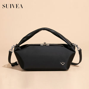 Bolso cuadrado pequeño de tela de nailon impermeable de primera calidad, bolso de mano clásico y versátil, bolso ligero de hombro y bandolera para mujer - Product Image 1