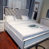 Ensemble de chambre à coucher moderne pour maison, modèle 20jeaa001, avec lit king-size et miroir intégré