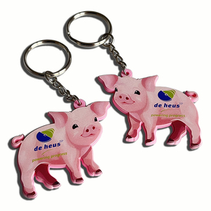 Manufacturer Custom Eco-Friendly Silicone Pig 2D Key Chain