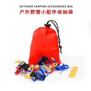 Mini sac de rangement en nylon rouge 16x13cm, pochette de rangement multifonction pour le camping en plein air et les voyages, pour petits accessoires - Product Image 5