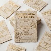Invitaciones para Eventos con Papel de Semillas y Lámina Dorada |   Tarjetas de Invitación Biodegradables y Plantables |   Tarjetas de Inserción para Bodas y Eventos Corporativos