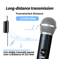 Système de Microphone Sans Fil Dynamique Portable Voxfull 2.4G à Longue Portée avec Récepteur et Émetteur Rechargeables