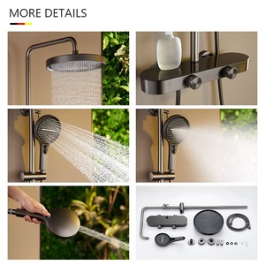 Ensembles de douches à main et robinets de salle de bain de luxe modernes, douche à effet pluie, mitigeur de douche - Product Image 2