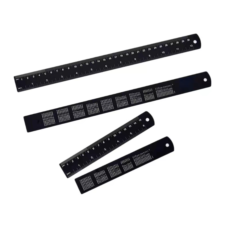 Черная плоская пластина из алюминиевого сплава многофункциональная линейка лазерные весы 15/30 см