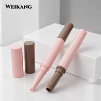 Tube de gloss à lèvres et eye-liner esthétique rose et marron, conteneur cosmétique vide à double embout pour coffret cadeau beauté