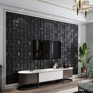 Pegatinas de pared 3D, papel tapiz de PVC autoadhesivo, mosaico geométrico moderno para comedor, sala de estar, porche, balcón, pared del baño - Product Image 1