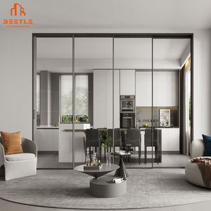 Pont cassé <span class=keywords><strong>noir</strong></span> grand cadre de porte en verre coulissant en aluminium extérieur pour Villas House - Product Image 3