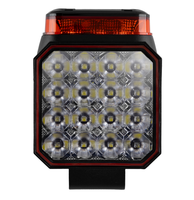 Feu de travail LED carré 4 pouces blanc/ambre, clignotant, balise, signalisation d'avertissement, projecteur tout-terrain pour chariot élévateur, remorque, camion