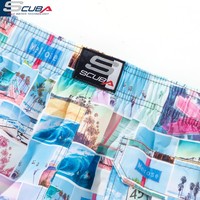 Shorts de bain pour hommes avec logo personnalisé, 100% polyester, respirant, séchage rapide, taille élastique, pour la plage, le surf et la natation