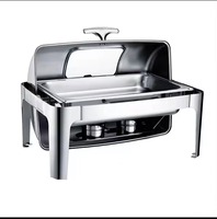 Ensemble de réchauds en acier inoxydable, capacité 9L, chauffage à la vapeur, économie d'énergie, pour hôtel, restaurant, buffet, chauffe-plats rectangulaire