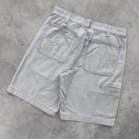 Shorts cargo LARSUR personnalisés en coton délavé et nylon ripstop, coupe ample, jambe large, style skate, capri, ou jean court de type jorts