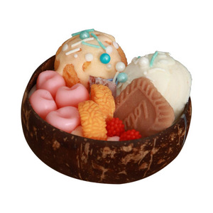 Vela de Smoothie em Tigela de Coco Personalizada, Vela de Cera de Soja para Sobremesas com Marca Própria para Atacado, Decoração Estética Tropical para Casa - Product Image 3