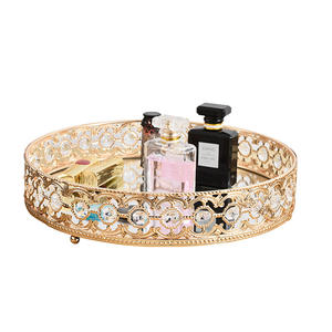 Coiffeuse plateau miroir décoratif diamant décoration cristal - Product Image 1