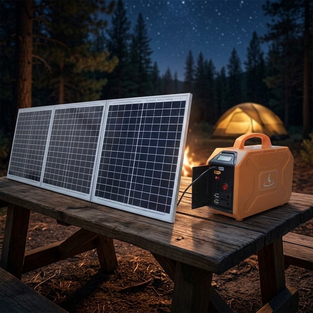 Lithium Ion 200W Mini Camping Outdoor Portable Power Station Bank Modified Sine Wave Inverter MPPT Controller AC Outlet