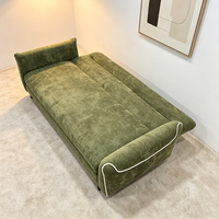 Canapé-lit carré moderne en tissu chenille capitonné avec cadre en bois massif et éponge, 3/4 places, inclinable, pour hôtel, villa, salon