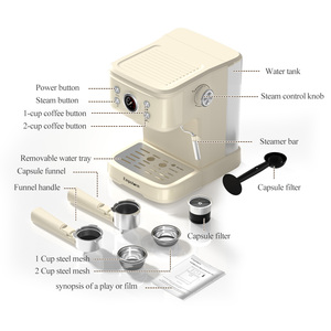 Cafetera Espresso Semiautomática Eléctrica Profesional de Acero Inoxidable de 20 Bares para el Hogar, Hoteles, Automóviles y Autocaravanas - Product Image 2