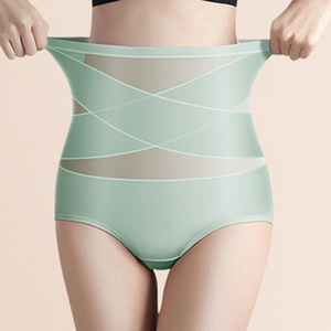 Slip en nylon taille haute sans couture pour femmes, sous-vêtement mince de contrôle du ventre croisé avec <span class=keywords><strong>culotte</strong></span> respirante de couleur unie pour filles - Product Image 6