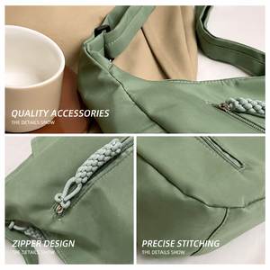 Sac à bandoulière léger en nylon pour femme, sac hobo décontracté, grande capacité, sac bandoulière - Product Image 3