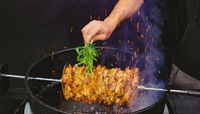Plaque de cuisson carrée en acier inoxydable 304 (2 pièces) pour brochettes de 8-10 mm, idéale pour shawarma, viande empilée, barbecue au charbon de bois, camping en extérieur