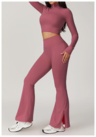 Drop Ship Yoga Wear Ensemble de leggings évasés pour femmes Vêtements de sport deux pièces Tenues de gym Ensembles de fitness pour femmes