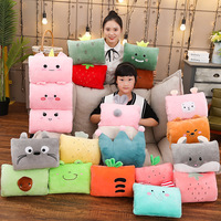 Cartoon dieren knuffel kussen handwarmer met PP katoenen vulling voor meisjes, winter slaap hamster