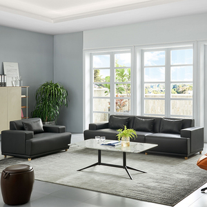 Ticari ofis kanepesi toplantı ve müzakere deri resepsiyon alanı için mobilya set - Product Image 4