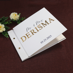 <span class=keywords><strong>Livre</strong></span> <span class=keywords><strong>d</strong></span>'or de mariage avec couverture en acrylique, lettres dorées en acrylique, <span class=keywords><strong>livre</strong></span> de registre, livres à dessiner avec stylo - Product Image 1