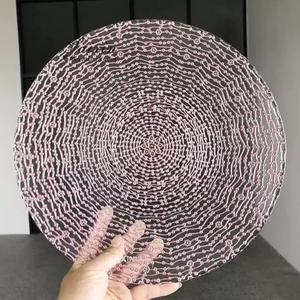 Assiettes de présentation de luxe en <span class=keywords><strong>verre</strong></span> de 13 pouces, motif galaxie nuit étoilée, multicolores, rondes, pour mariages, fêtes et banquets - Product Image 4