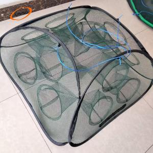 Katlanır karides ağları yeşil naylon kumaş ile olta takımı otomatik kare kafes - Product Image 2