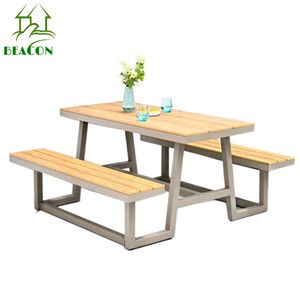 Outdoor Entertaining Patio Dining <strong>Canteen</strong> <strong>Table</strong> and Chair Garden Outdoor Wooden Picnic <strong>Table</strong> with Benches - Product Image 1