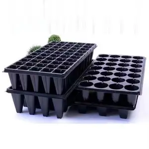 Kreş 15 21 32 50 72 98 128 162 200 288 hücre siyah PS plastik Microgreens tohum dikim büyüyen fide başlangıç tepsileri