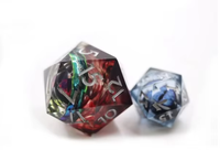 Set Dadu Inti Cair DND untuk Permainan Papan RPG Dungeons and Dragons, Dadu Resin Tajam, Dadu Mata Naga