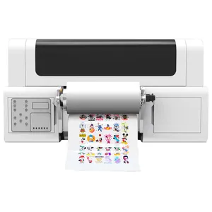 2 In 1 Twee Printkoppen Goudfolie Label Drukmachine Rolprinter A4 A3 Formaat Digitale Uv-Sticker Dtf Flatbed Printer