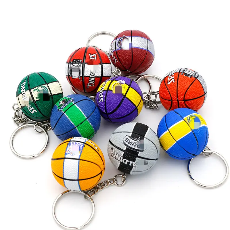 Wholesale 3D Fashion Mini Basketball Keychains Cute Bag Accessories for NBA Fans Gift Colorful Cute Keychain