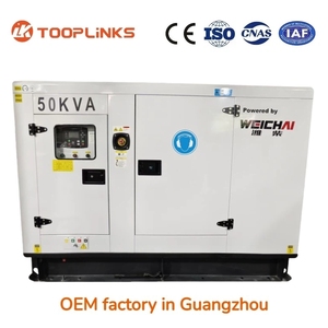 Generador Diésel Trifásico Weichai de 40kW/50kVA, 50/60Hz, Tipo Abierto Silencioso, Disponible para Energía de Respaldo, de la Planta de Guangzhou - Product Image 1