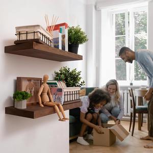 <span class=keywords><strong>BAOBAB</strong></span> WORKSHOP Estantes flotantes de madera Juego de 2-Estante rústico 24 pulgadas-Estante flotante para taller <span class=keywords><strong>BAOBAB</strong></span> montado en la pared - Product Image 2