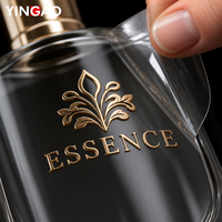 Autocollant personnalisé en feuille d'or 3D en relief, transfert DTF UV, autocollant imperméable auto-adhésif, n'importe quel design de logo pour flacon de parfum en verre