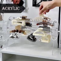 Pince à cheveux organisateur cheveux accessoire stockage 360 degrés rotatif présentoir Transparent acrylique pince à cheveux support