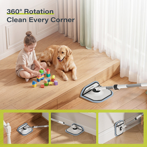 Homettler - Juego de Mopa y Cubeta Transparente con Separación de Agua Limpia y Sucia, Mopa Giratoria 360° con Escurridor para Todo Tipo de Pisos - Product Image 5