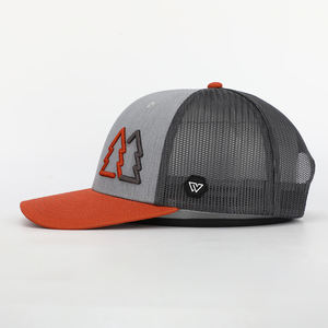 Casquette de baseball en maille Topo Designs gris orange unisexe respirante printemps-été en coton avec logo brodé personnalisé, casquette pour homme - Product Image 4